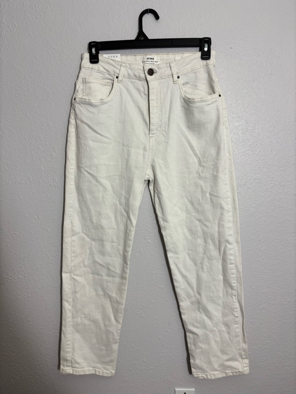 Cotton On Cream Stretch Straight Leg Jeans